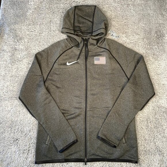 Nike Pro Elite Team USA Tech Woven Jacket SZ Large Men Charcoal Grey CT4038-001 - Picture 1 of 5